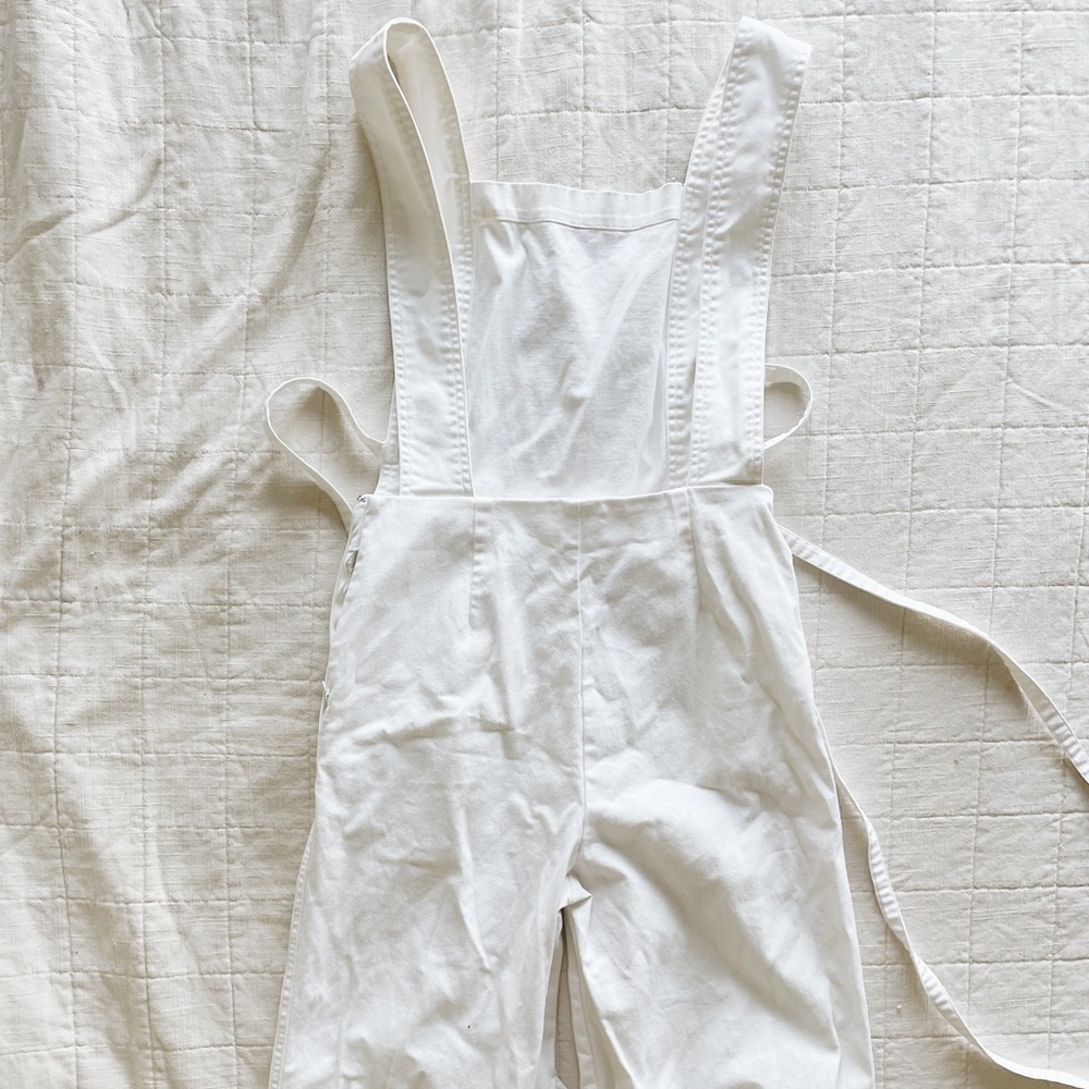 Urban Outfitters Backless White Denim Jumpsuit